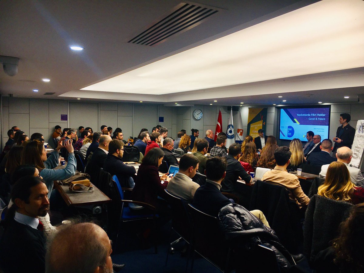 LES_Turkey's tweet photo. Today is #fridayiptalks day. Welcome to beautiful izmir for a great event about IP &amp; SOFTWARE. Full+ attendance  with unique experts under moderation of @mustackr https://t.co/1zfXQoK6E3