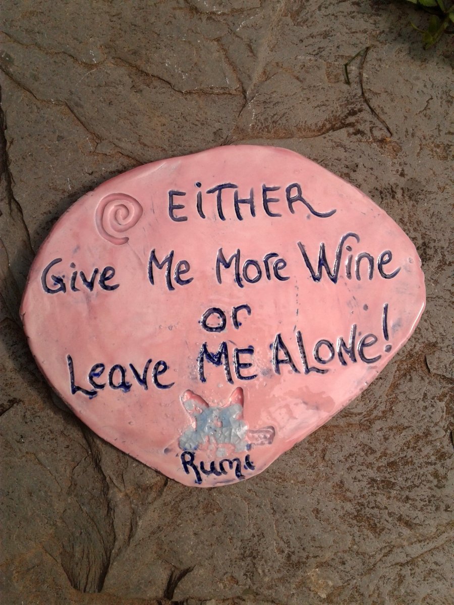 dragonchimes's tweet photo. Rumi Inspirational Quote Wall Decor Pink Ceramic Decorative Tile Wall Art Either Give Me More Wine or Leave Me Alone 4-5/8" x 3-7/8" https://t.co/qqBuRL61wI # #PinkWallArt https://t.co/GjljHPVw6N