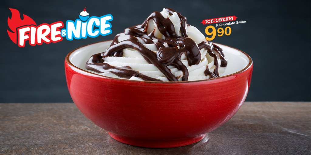 SpurRestaurant's tweet photo. Spurโs #FireAndNice is already a sweet deal โ but to sweeten it even more, add an ice-cream and chocolate sauce to any main meal for just R9,90! Available nationwide until 16 February. Ts and Cs apply. https://t.co/usNVDLVq0k https://t.co/ek8uURhbpK