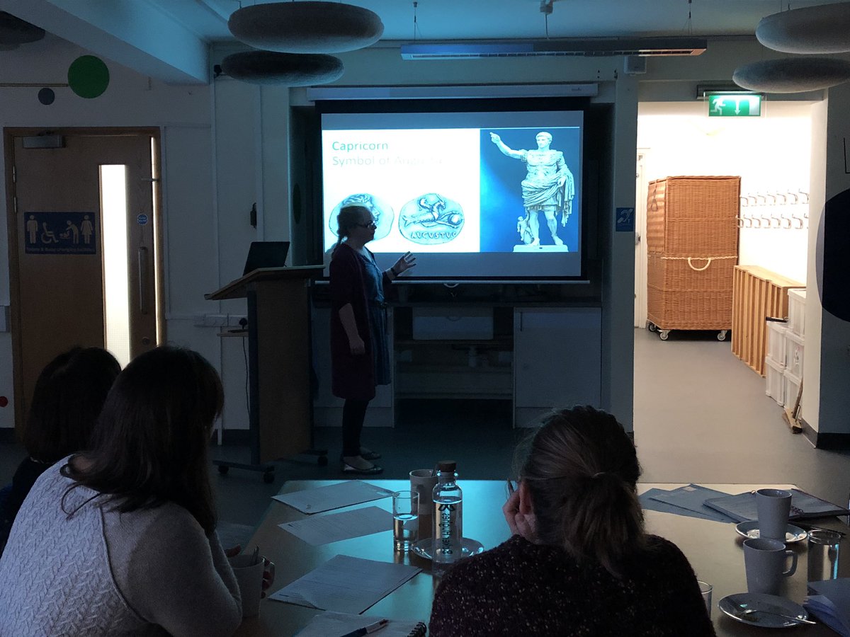 AmalKhreisheh's tweet photo. Next up in #TakeOne day @SomersetMuseum is @TokenxEffort talking about signs, symbols, mythological creatures and identity. Also featuring Laura’s great 3D model of Capricorn created with @UniofExeter. #SWHTDiscovery #SouthWestHeritageTrust https://t.co/rT75CFEbZj