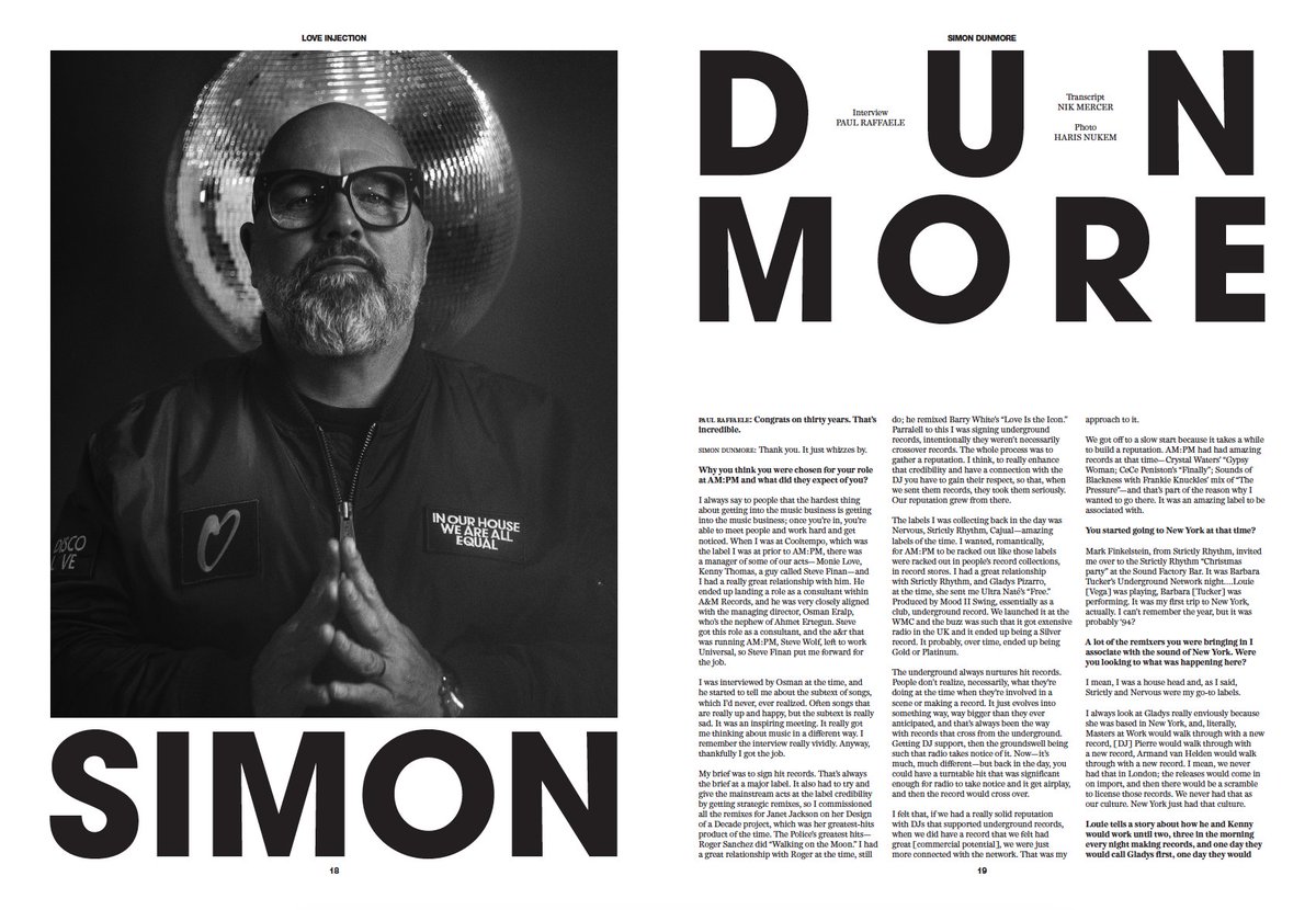 'I always say to people the hardest thing about getting into the music industry, is getting into the music industry. Once you're in you're able to meet people...' Check out @SimonDunmore's interview with @_paulraffaele for Love Injection NYC 👇🏾 gbox.click/LoveInjection