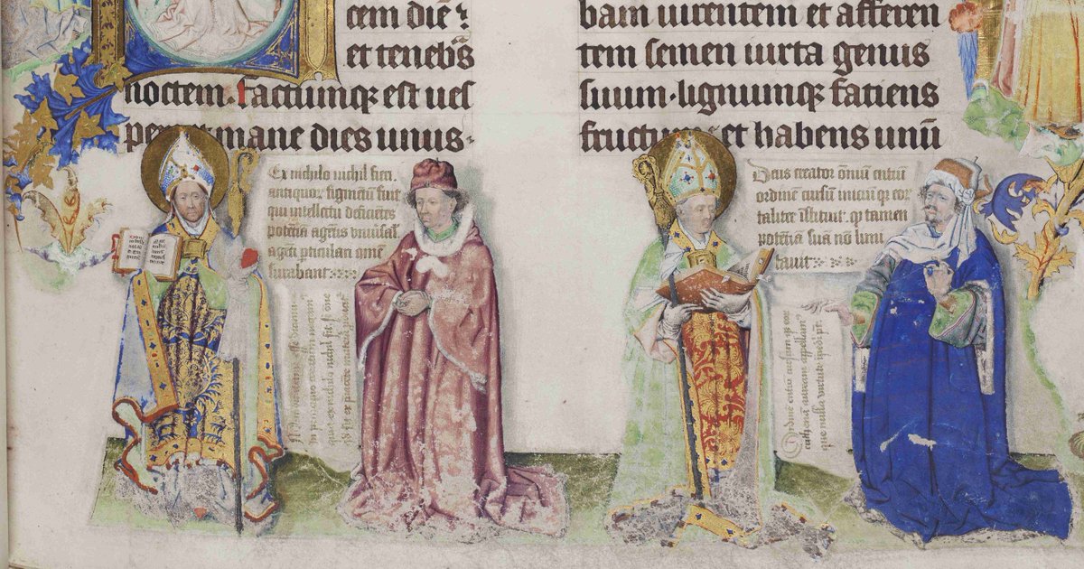 Miniature of philosophers from a medieval manuscript