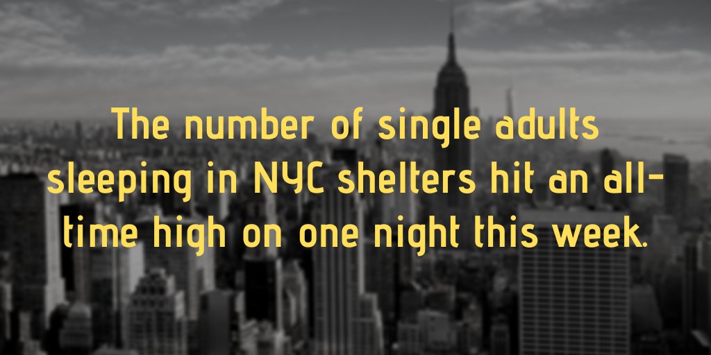 houseourfuture's tweet photo. Week Ending 1/31/20: The number of single adults sleeping in NYC shelters reached record highs one night this week. We need deeply subsidized, affordable housing now! #HouseOurFutureNY https://t.co/NLKil6HeBl