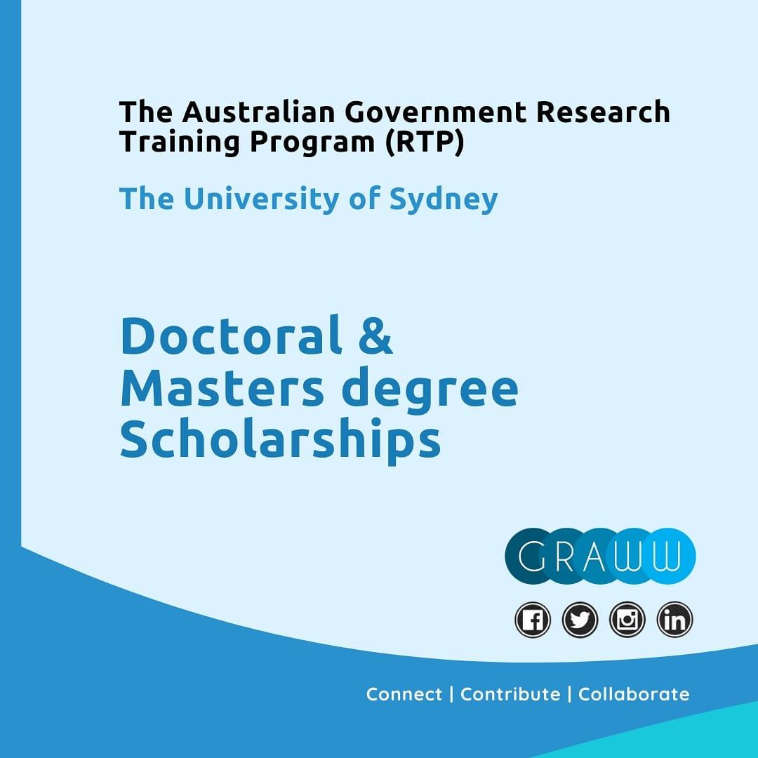 GrawwResearch's tweet photo. Australian Government Research Training Program 2020 are now accepting application for Master's and PhD positions. 

Explore for more information : https://t.co/P5GUN2KEBv https://t.co/axK4R1HDaW