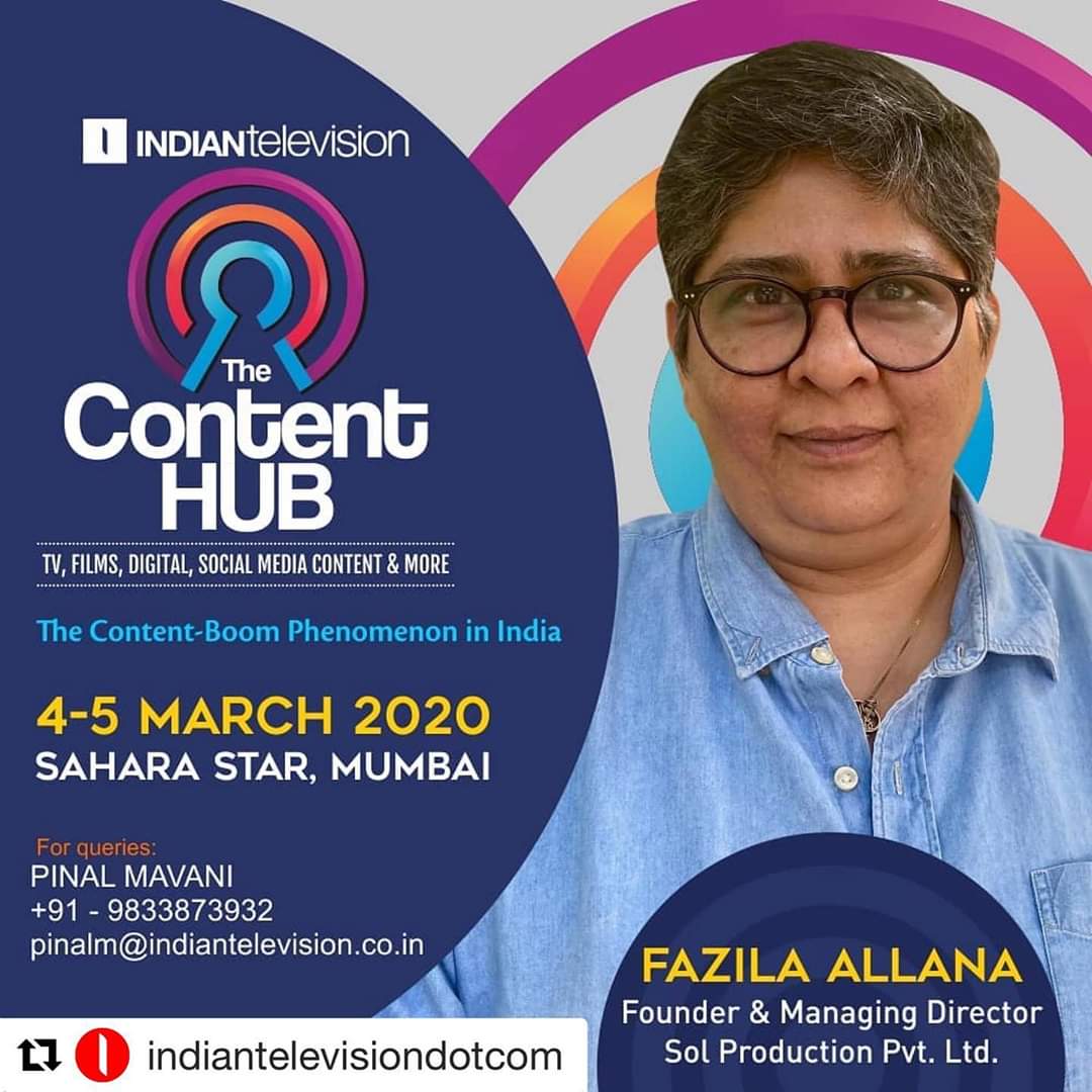 India's largest gathering of content creators -The Content Hub 2020 on 4 & 5 Mar 2020 at Sahara Star,Mumbai.
Book now and grab the early bird offer! 
For more details:thecontenthub.in
#thecontenthub2020#ContentCreators #FazilaAllana #SolProduction #AnimationXpress