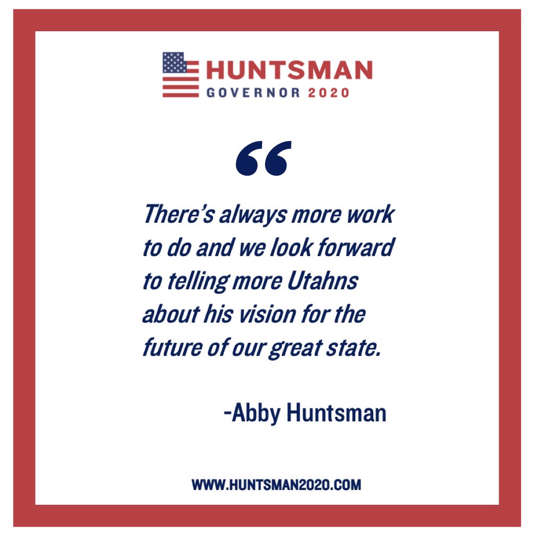 HuntsmanGov2020's tweet photo. Three consecutive polls now highlighting the efforts of our incredible campaign staff and volunteers. So thankful for them and excited for all the work still ahead! #huntsmangov2020 https://t.co/vLCXZHBAsO
