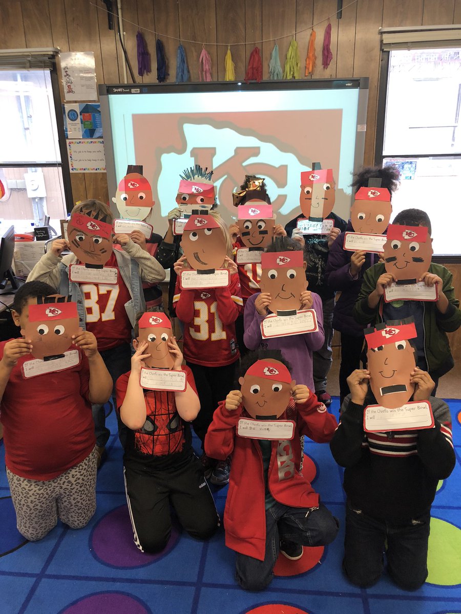 <a href="/Chiefs/">Kansas City Chiefs</a> <a href="/PatrickMahomes/">Patrick Mahomes II</a> My 2nd Graders from Columbia, MO are rooting for you all on Sunday! Majority of my students said that if the Chiefs win the Super Bowl, they will run around, scream and be so happy! GOOOO CHIEFS! ❤️💛