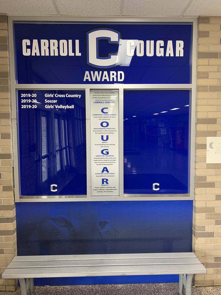 Big shoutout to our first COUGAR award winners! Their teams have been added to the award wall! Congrats to the Girls XC, soccer and volleyball on all of your hard work on and off the playing field! 🏃‍♀️⚽️🏐

#GoCougars