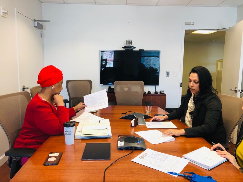 Commissioner Abeywardena and the Executive Director of UN Women at a conference table.