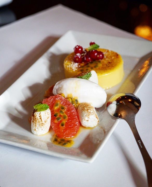 Passion Fruit Crème Brûlée. #BrasserieRuhlmann #Dessert #French #Brasserie #RockefellerPlaza #RockCenter #Midtown #NewYorkCity #NYCeats #NYC