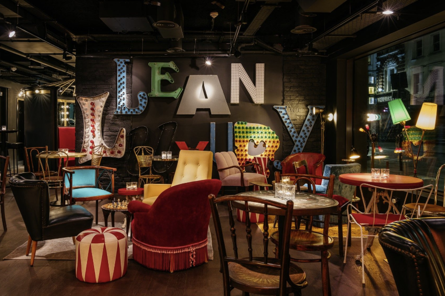 LondonPlanner's tweet image. If you're heading to @thevaultsuk seek out the circus-themed bar in the new #RubyLucy hotel. We went last night and loved the mirrored tent, swings and pin ball machines. Try the Contortionist cocktail