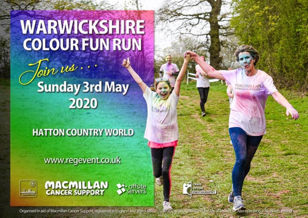 Only 2 day left for Early Bird prices sign up regevent.co.uk and take part in our 5k colour fun run in aid of @macmillancancer @MacmillanWMids @HattonWorld #Coventry #Stratford @live_coventry @LoveKenilworth #Leamingtonspa @Enjoy_Warwick @Raring2goSWarks #FridayVibes