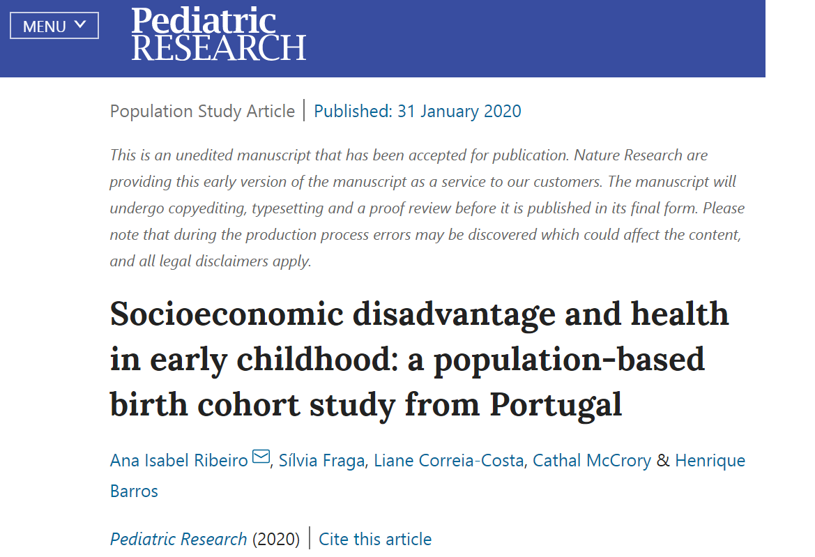 Our paper shows that SE inequalities in childhood are evident for almost every health outcome, although with varying magnitude/direction according to the SE indicator and health condition. Full-paper here:  rdcu.be/b00Lv <a href="/HealthSoc_ISPUP/">Health&Society_ISPUP</a> <a href="/silvia_fraga14/">Sílvia Fraga</a> <a href="/CathalMcCrory1/">Cathal McCrory</a>