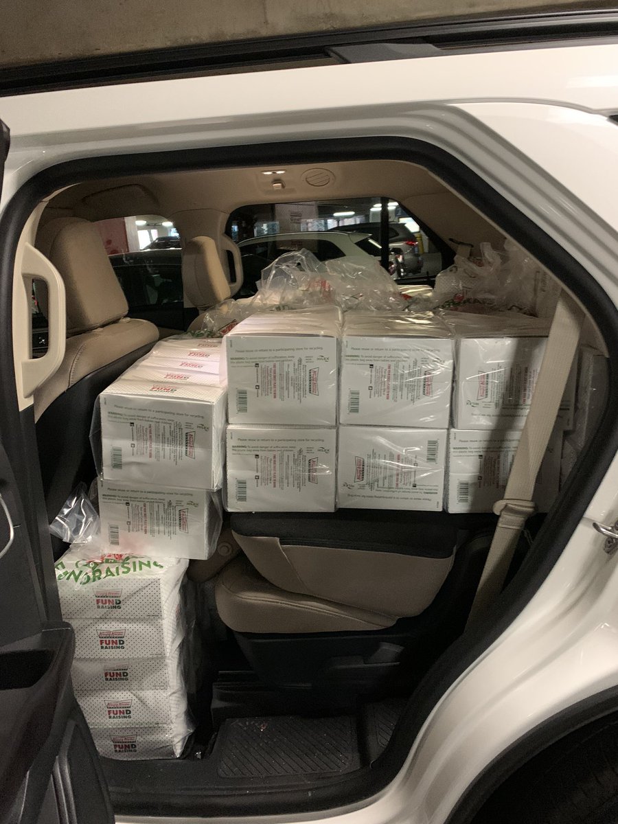 When students work hard to raise thousands of $ for an 8th grade trip, you don’t mind a 5AM trip to pick up 3,780 donuts. Reminder to parents that pickup is from 11:30 - 3PM today! #boston2020 <a href="/reynoldslearn/">Adam Reynolds</a>