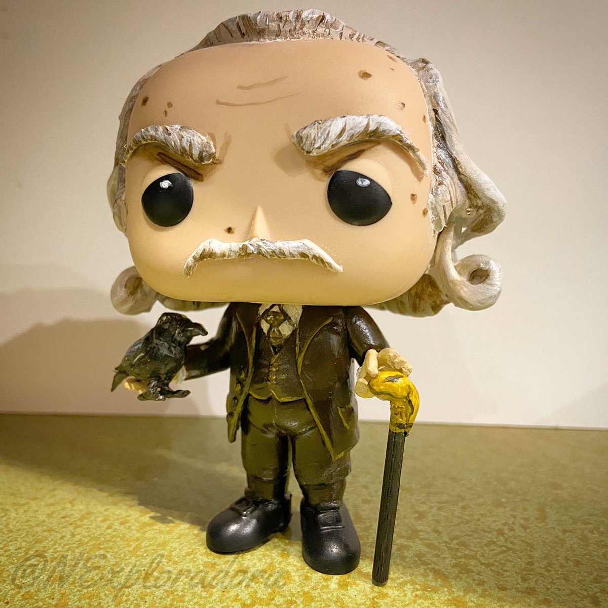 NExploradora's tweet photo. Finished my second custom made vinyl pop in my Adam Driver SNL series. Here is the oil baron, Abraham Parnassus, from the Career Day sketch. “Be strong and CRUSH your enemies!” @nbcsnl @GirlswSabers @JimJeroo @BlueBanthaMilk @Wtforceshow #SNL #AdamDriversnl https://t.co/zXKtnRKLEG