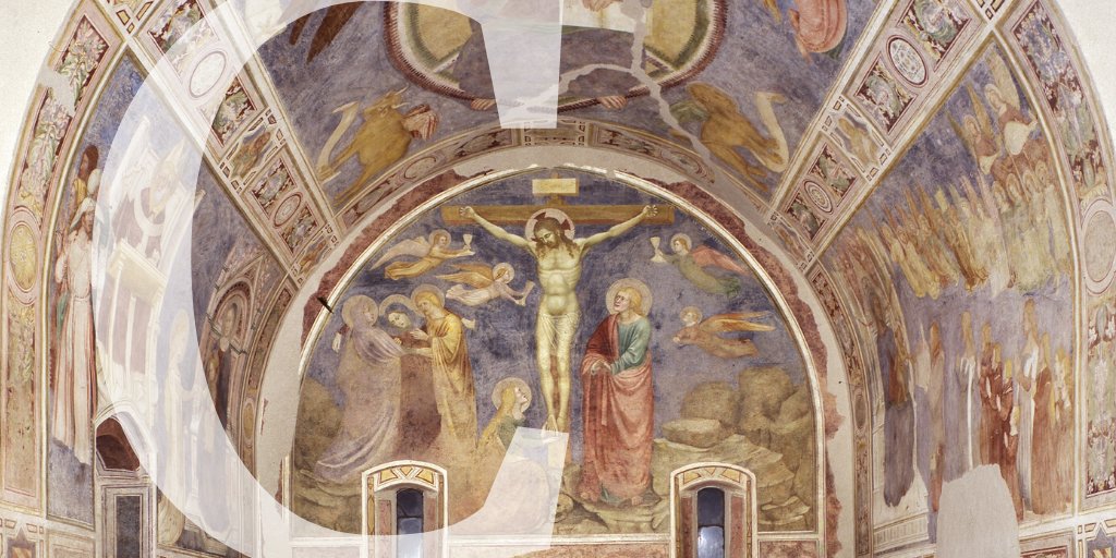Mocchirolo Chapel frescoes, now in Pinacoteca di Brera- detail with Crucifixion