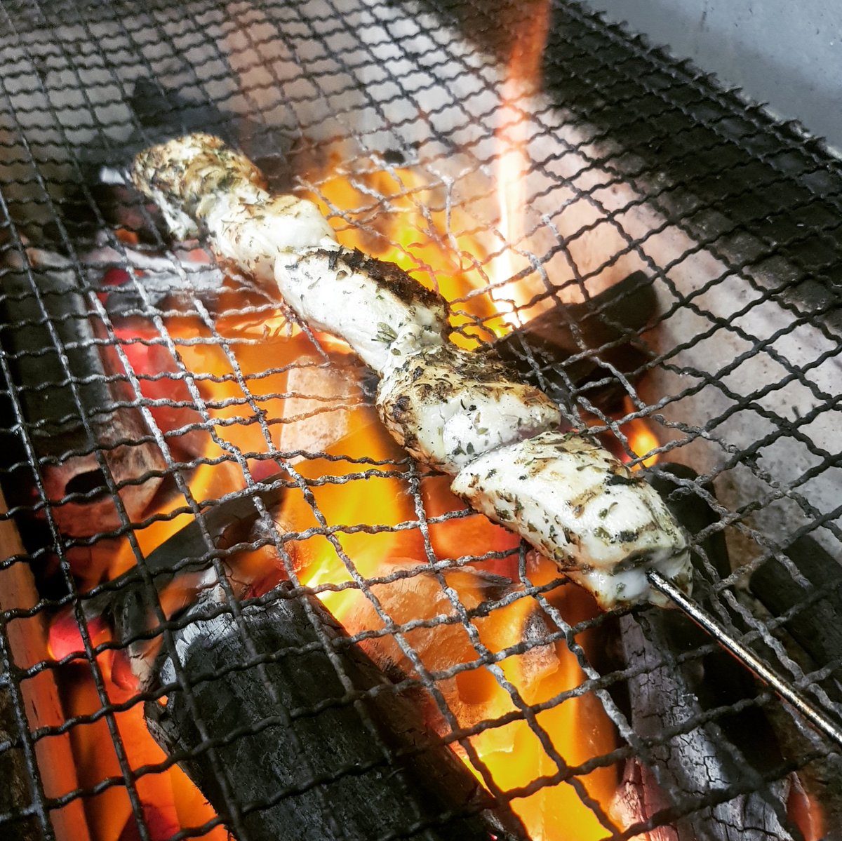 SpiedieShack's tweet photo. We're open and first chicken spiedie of the day on the grill 🔥
#spiedieshack #spiedies #streetfood #yummy #food #yummyfood #SurreyQuays #CanadaWater #London https://t.co/2RvJyvfx2K