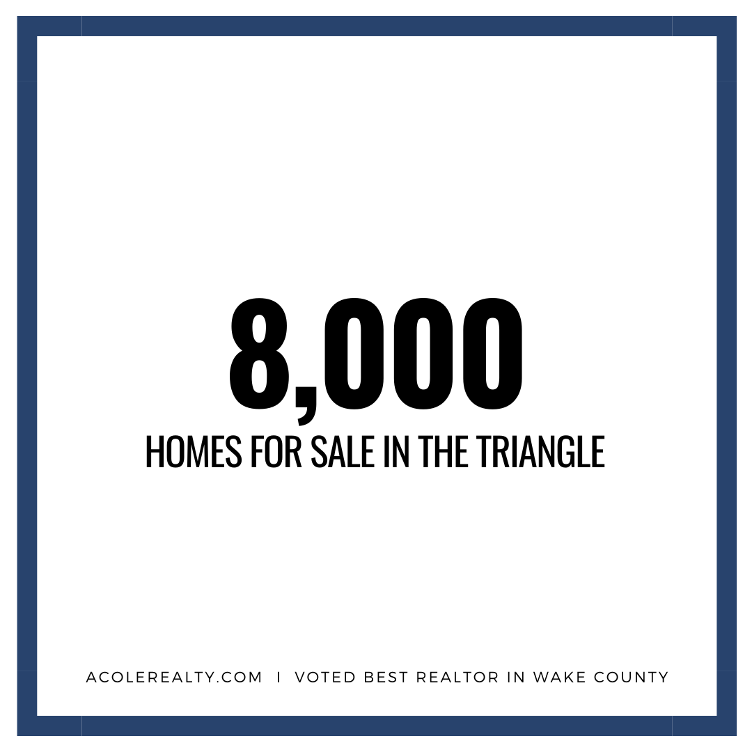 AColeRealty's tweet photo. There are nearly 8,000 homes for sale in the Triangle. Ready to find yours?
.
.
.
.
.
Looking to buy or sell for top dollar and 75% faster? Let's chat:
☎️ (919) 538-6477
💻 https://t.co/UhbI2uQqia https://t.co/Kzrg685pNX