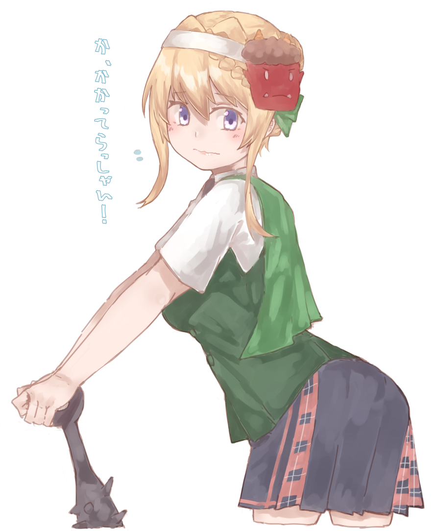 perth (kancolle) 1girl solo green vest blonde hair skirt vest braid  illustration images