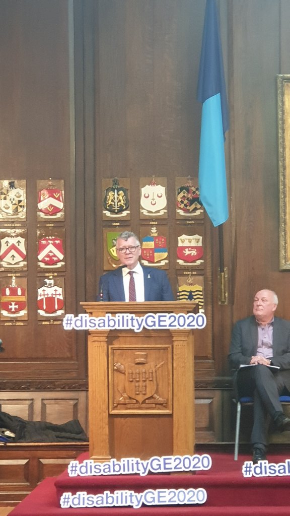 DisabilityFed's tweet photo. Cllr Dave Quinn @DaveQSocDemsDLR @SocDems here at the ODG husting   #disabilityGE2020 #GE2020 #DisabilityDeficitGE https://t.co/qawe17yD4K