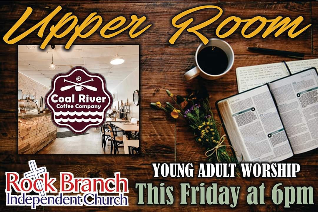 RBICHURCH's tweet photo. Tonight at 6pm, the Upper Room Y.A.W. will be meeting again at the Coal River Coffee Co. in St. Albans. 

Remember 3 things:  Jesus, Coffee, and Friends.  Need we say more?

**Please share** https://t.co/8svSVpaF00