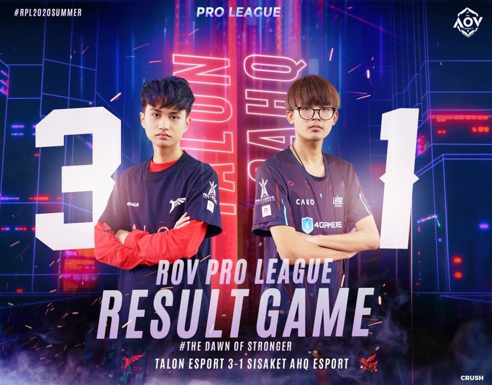 Rov Pro League Summer Week 1 Day 1 31 Jan 1 Talon Esports 3 1 Sisaket Ahq Esports Club Esports Social News Esportspush Com