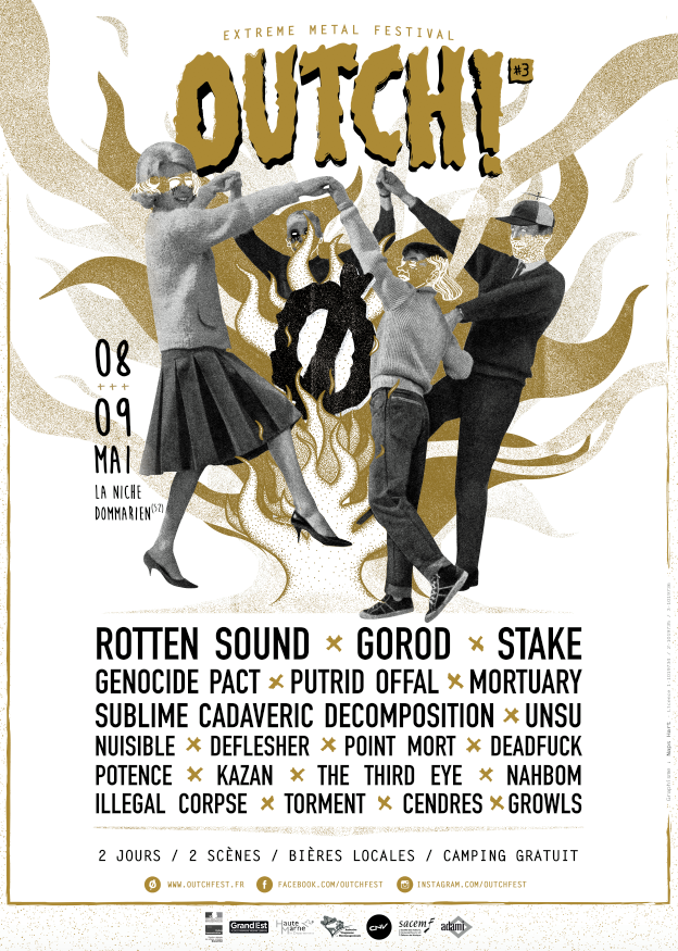 PolcActu's tweet image. Le OUTCH Extreme Metal Festival présente sa programmation avec de nombreux artistes tels que @RottenSound , GOROD, STAKE et bien d'autres !

#festival #metal #langres