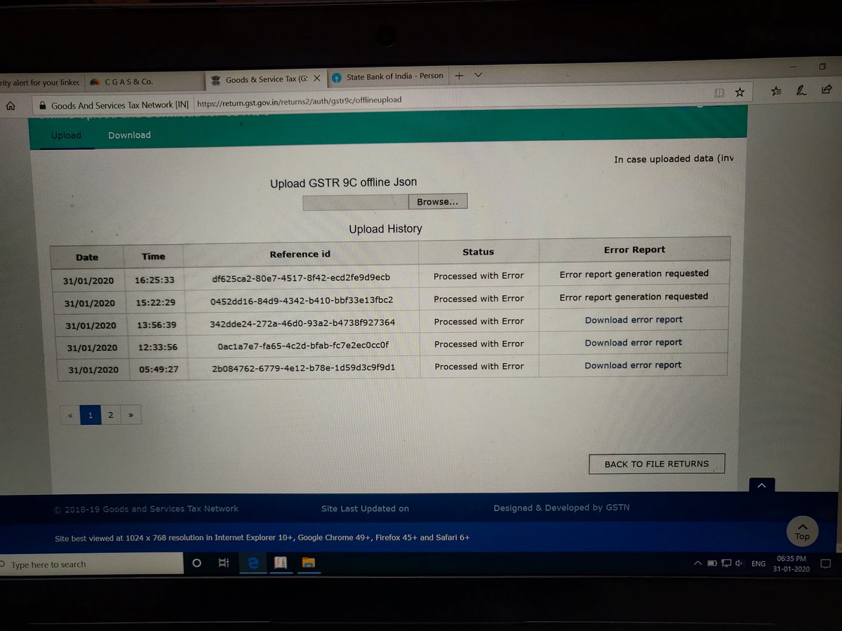 cmabrshinde's tweet photo. Error report generation request generate d at 15:22:29 still at 16:35:00 error report not generated then how can file 9C  @PMOIndia,@cbic_india @nsitharaman https://t.co/Oa7KpLBXBd