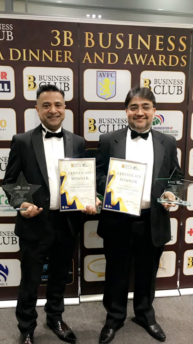 Yesterday evening we attended the Organisation of British Bangladeshi Commerce &amp; Industry Awards at Villa Park in Birmingham.  We are very proud to have been the recipients of the "Best British Bangladeshi International Business" and the "Best British Bangladeshi Business" awards