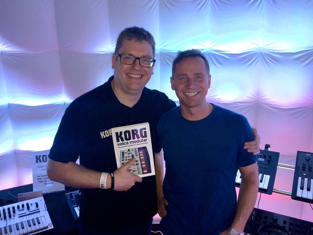 In the <a href="/KorgUK/">Korg UK & Ireland</a> igloo at the #LondonMusicConference at <a href="/fabriclondon/">fabric</a> with living legend @KorgLuke checking out all the awesome new Korg gear #wavestate #arp2600