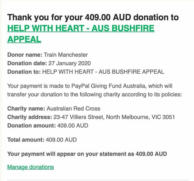 TrainManchester's tweet image. Thank you to all the Train members who managed to raise £225 to the “Help with heart appeal”. Check out the HEART WOD on @iamkhanporter insta page. 
#crossfitfundraiser #australianbushfires #teamtrain ift.tt/31cQ0bT