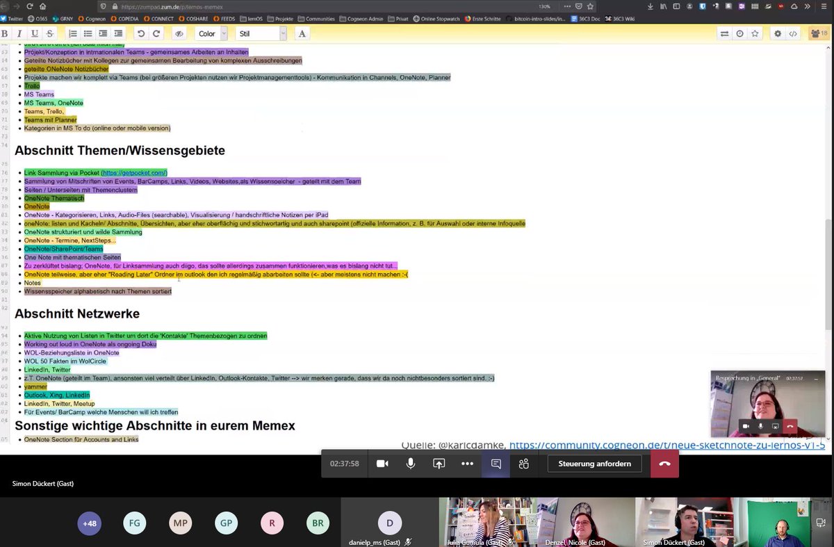 MagnusRode's tweet image. Session-Zusammenfassung A2: #lernOS #Memex
Sammlung der Ideen aus Zumpad nach #OneNote
@SimonDueckert 
 #TeamsBC20