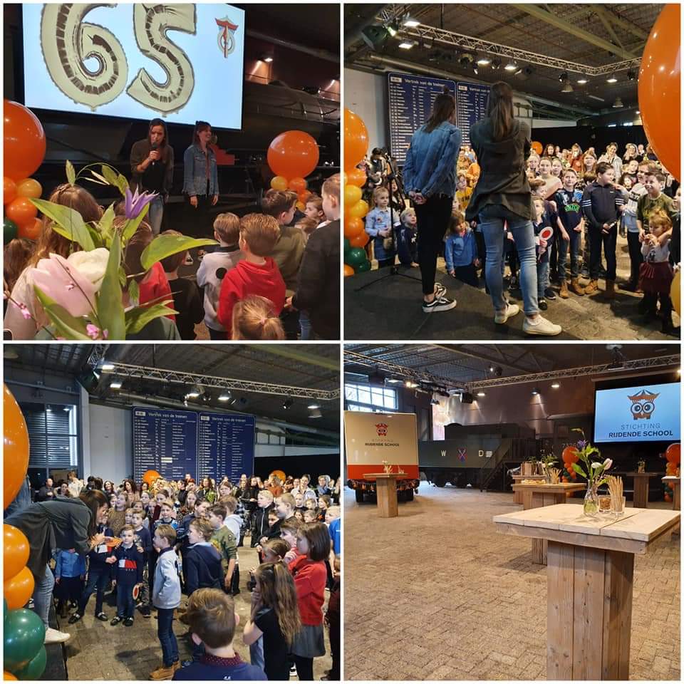 #Onderwijs Op 29 januari 2020 was er een super leuk kinderfeest in het #Spoorwegmuseum in Utrecht ter ere van het 65-jarig bestaan van Stichting Rijdende School! Nieuwe minischool gepresenteerd en het nieuwe logo onthuld. Dank aan allen voor een geslaagd #jubileumfeestje!