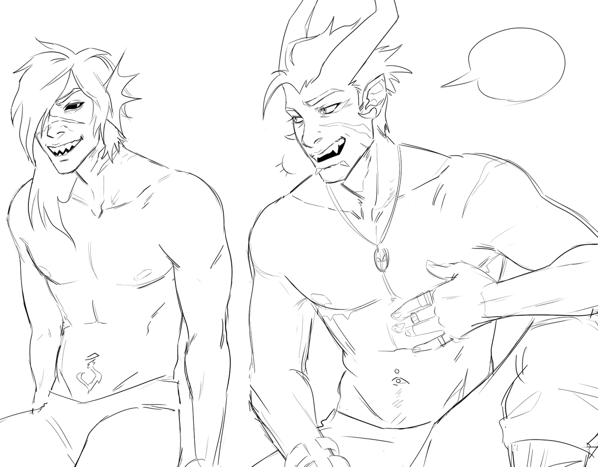 sitting by the ocean sharing stories?(boy on the left is Adal, he belongs to @voidrites )