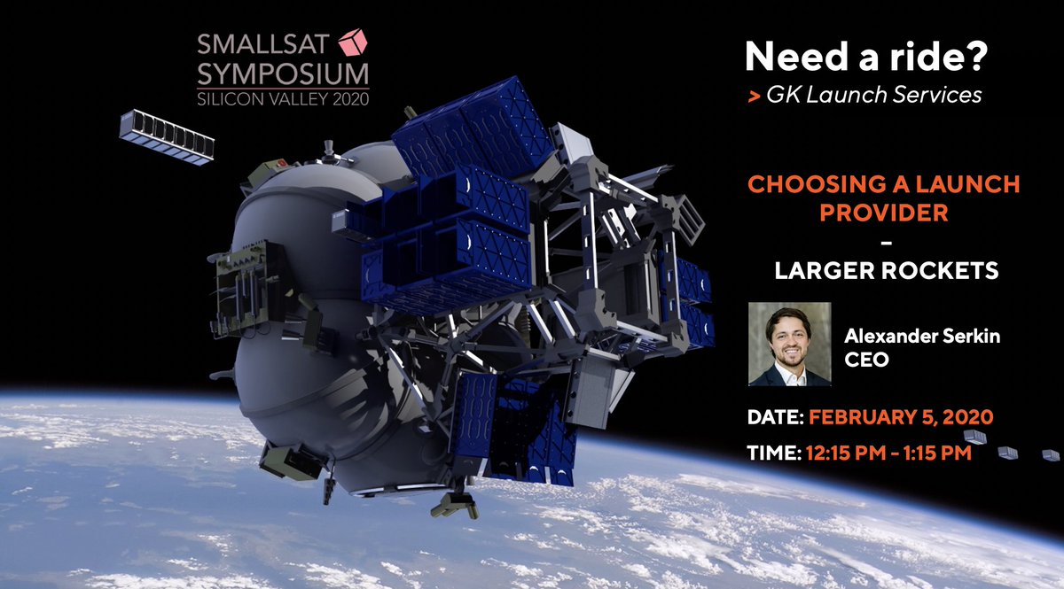 GK’s CEO Alexander Serkin will speak at the panel 'Choosing a launch provider” during the #SmallSatSymposium in Silicon Valley on February 5. If you need a ride on #Soyuz -2 LV, please schedule a meeting with us: calendly.com/gklaunch/small…