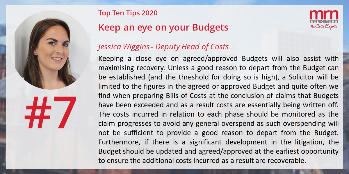 Here’s the seventh tip of our Top Ten Costs Tips for 2020, from our Jessica Wiggins!