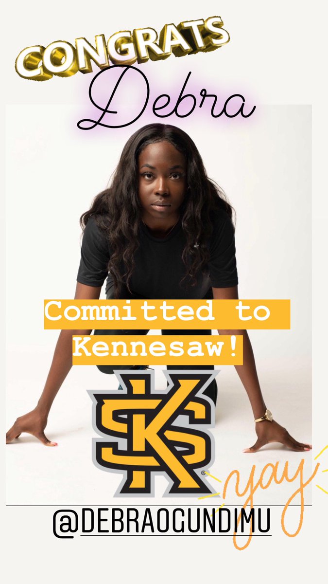 Congrats Debra on your commitment to Kennesaw!! <a href="/KSUTrackFieldXC/">Kennesaw State TFXC</a> <a href="/DebraOgundimu/">Debra Ogundimu</a>