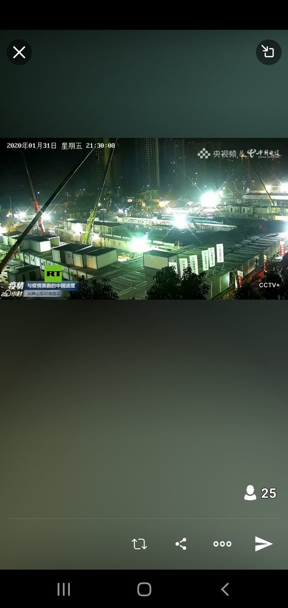 JCTapiaLMB's tweet photo. Día y noche trabajando para terminar un hospital de mil pacientes en China en 15 días. https://t.co/SPalf8NNF5