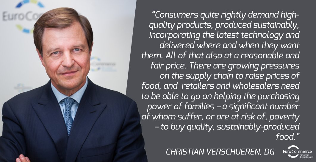 EuroCommerce's tweet photo. .@christianver spoke at the #EUConsumerSummit2020 hosted by Commissioner @dreynders, where he stressed the need for consumer organisations & retailers to seek a common approach to some of the challenges facing Europe’s citizens.
See our press release 👉 https://t.co/Kue53Jhzft https://t.co/MtnYtovY56