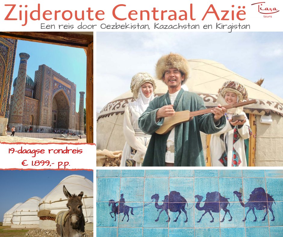 Nieuw bij Tiara Tours! De Zijderoute door Oezbekistan, Kazachstan en Kirgistan. Een geweldige combinatie van natuur &amp; cultuur!  Check het reisprogramma op bit.ly/2S3LpEM