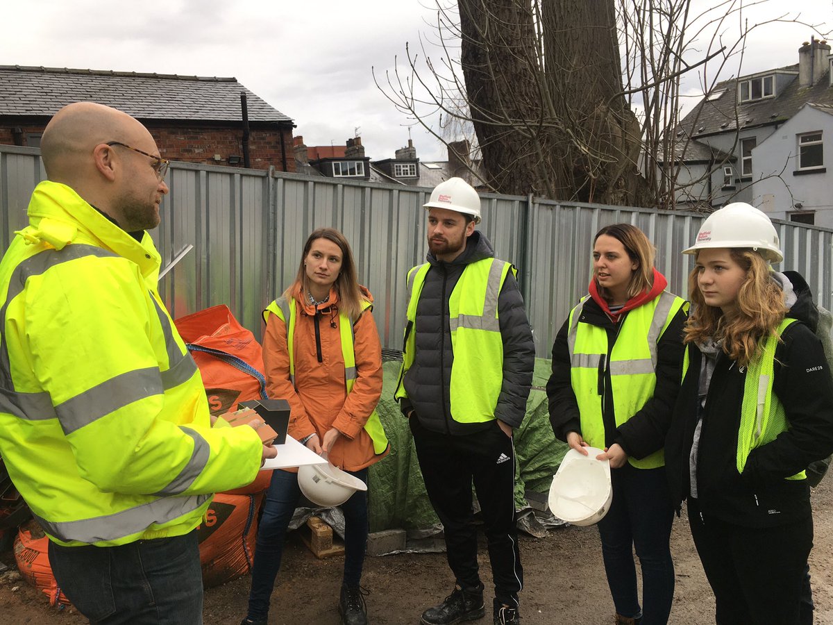 shellrevivalist's tweet photo. Construction and technology class on site with guided tour with Andy Thomas from @Thread_tweets this morning at their project at Glossop Road  Sheffield! Thank you to @Thread_tweets and TH Michaels Construction. Impressive corner site- looking good. https://t.co/wCjUJcikE3