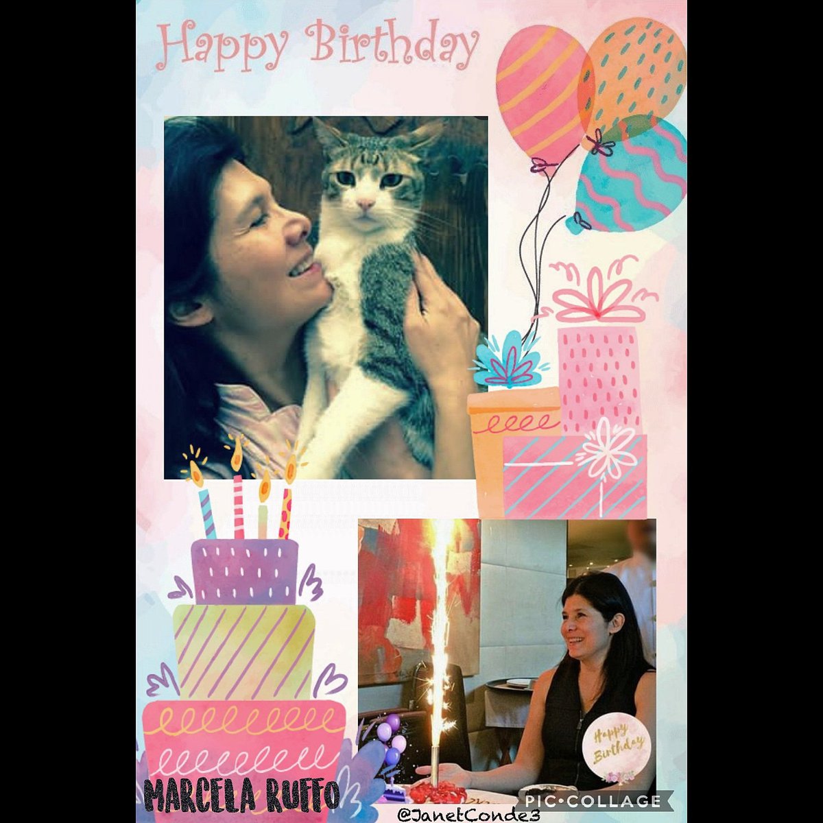 JanetConde3's tweet photo. Feliz vuelta al sol, que papito Dios y nuestra morenita la cuiden siempre, besos y abrazos enormes desde tierras Jarochas,  la quiero y deseo mucho éxito en todooo.
😘😘🎈🎉🎊🎁 #happybirthday 
#marceruffo 
@cascaruffo https://t.co/bn54S55RmF