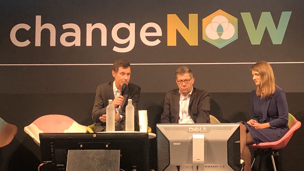 .<a href="/antoinesire/">antoinesire</a> (Director of the Company Engagement department , @bnpparibas) and Alain Godard (CEO, <a href="/EIF_EU/">European Investment Fund</a>) on the stage exchanging on new ways of #ResponsibleInvesting. #ChangeNow2020