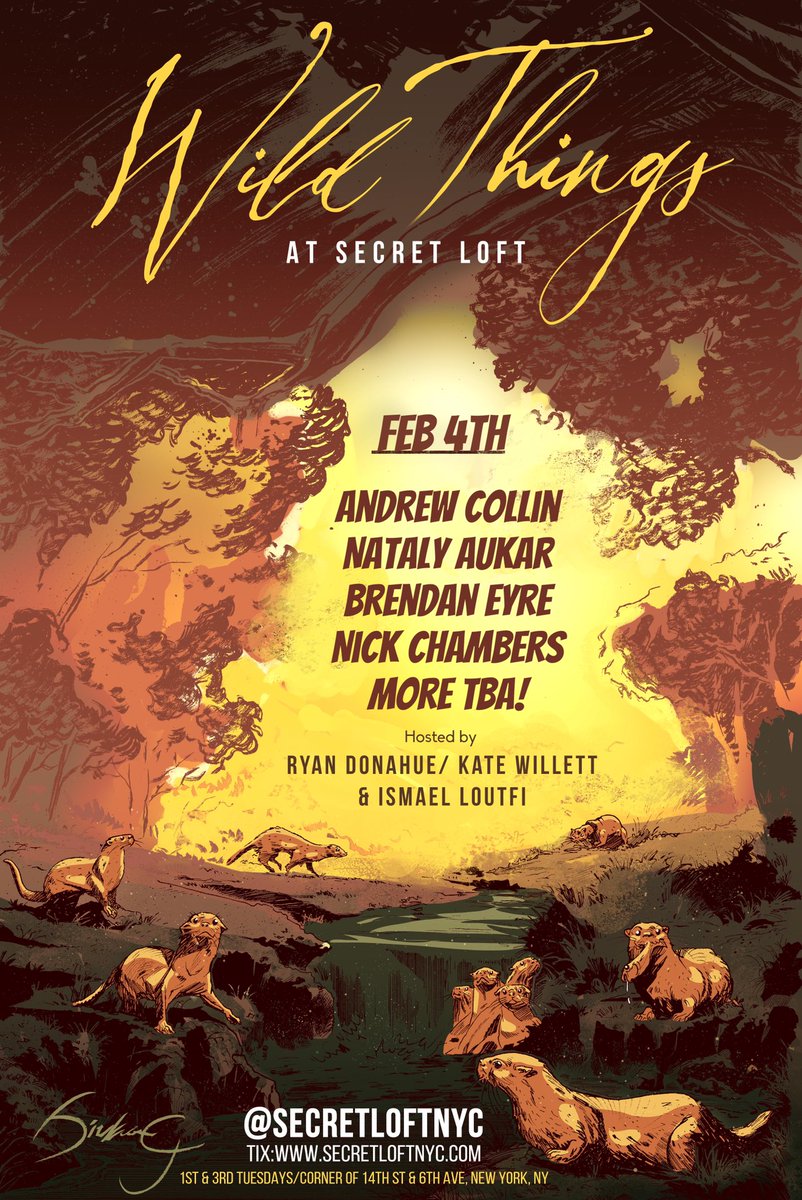 Tuesday at <a href="/SecretLoftNYC/">Secret Loft</a>! Feat. <a href="/AndrewTCollin/">Andrew Collin</a> <a href="/natyourcolor/">Nataly Aukar</a> <a href="/EyreBud/">Brendan Eyre</a> @ChambersComedy and more! Free pizza and BYOB. Tix here: eventbrite.com/e/comedy-at-se…