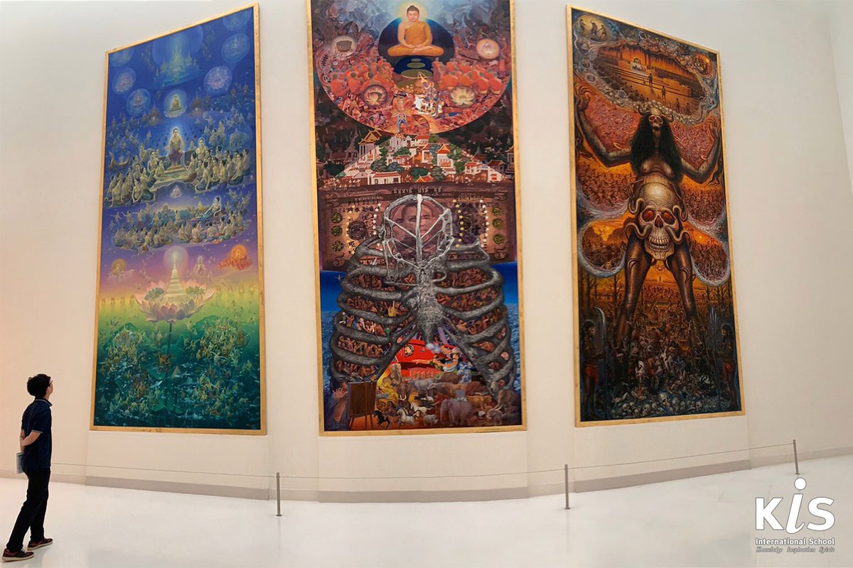 KISbangkok's tweet photo. KIS Grade 11 Art students visited Bangkok’s Museum of Contemporary Art (MOCA) to see, first hand, quality examples of art as part of their art analysis practice. The trip helped students understand the importance of primary sources and experiences. #kis #kisDP #IBeducation https://t.co/47KlvY8GRt