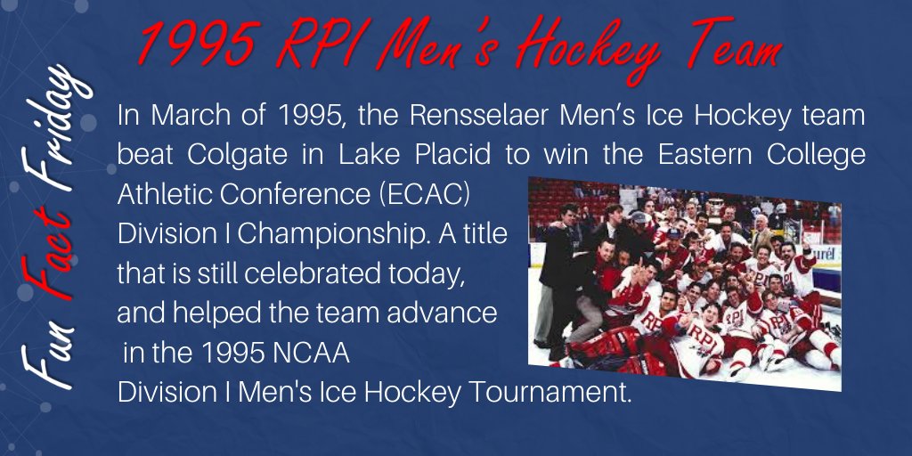 #DidYouKnow that the 1995 Hockey Team will reunite at the Big Red Freakout to Celebrate the 25th Anniversary of Men’s ECAC Championship Win!? #RPIhockey #ecachockey #CollegeHockey #RPIAlumni <a href="/RPIAthletics/">RPI Athletics</a> <a href="/RPI_Hockey/">RPI Men's Hockey</a> <a href="/rpi/">Rensselaer Polytechnic Institute</a>