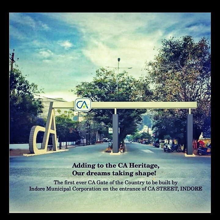 arpan0411's tweet photo. India's first ever CA gate is to be built in Indore on India's first ever CA Street 
#ICAI #CA #CharteredAccountants https://t.co/B7nB05bcpi