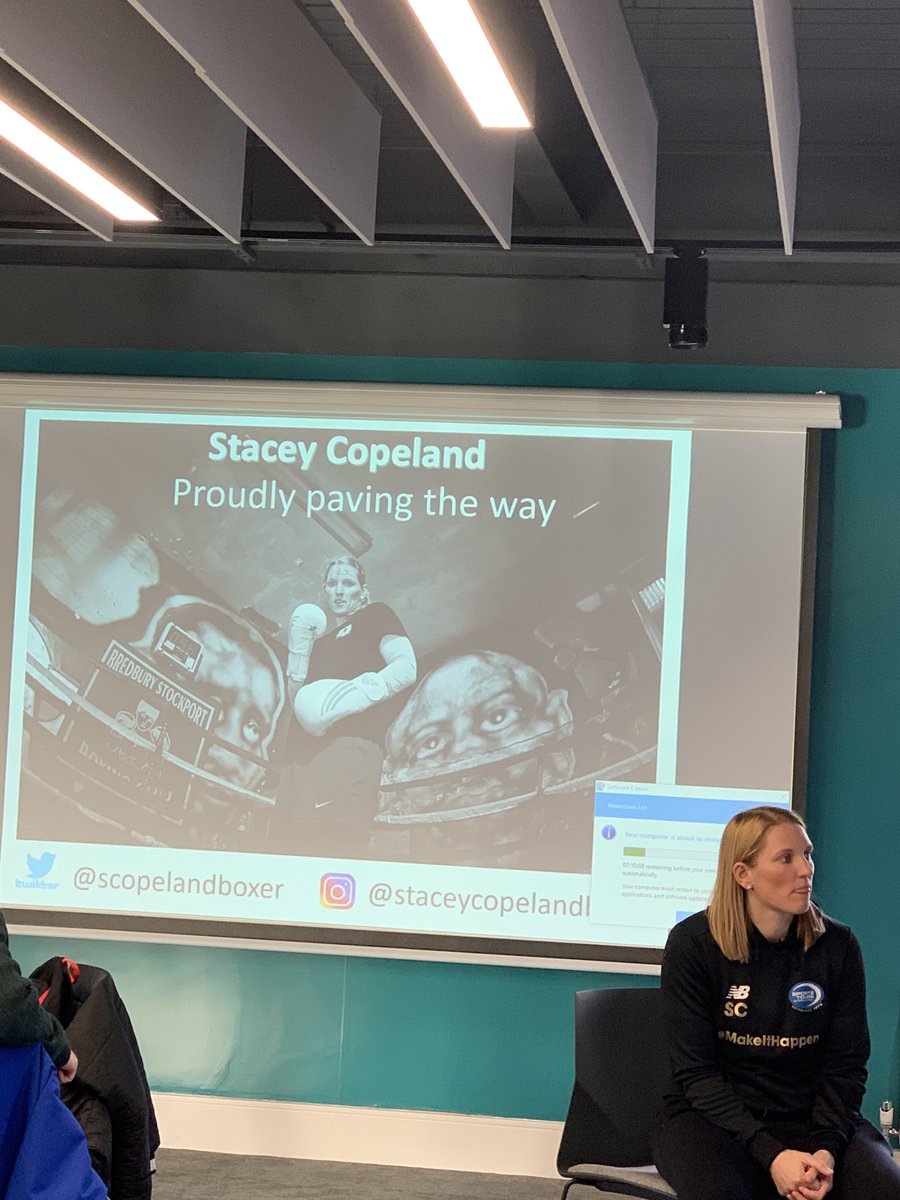 ⁦<a href="/scopelandboxer/">Stacey Copeland</a>⁩ - possibly the most inspirational, passionate speaker I have had the pleasure to meet. Sharing her “Paving the way” journey proudly  ⁦<a href="/WaterstonsLtd/">Waterstons</a> thank you! ⁩ #EDI