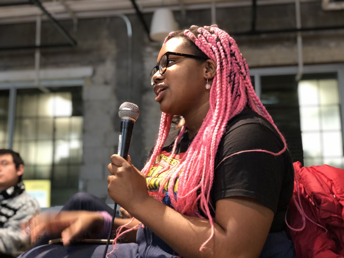 the_studioTO's tweet photo. We want to thank everyone for coming out to the listening session of the first @TransmediaZone & @torontolibrary Podcast Jam on Tuesday evening! Community members + @RyersonFCAD students collaborated to create their own podcasts - HQ Team
.
#HQCurates, #thestudiofcad, #DesignJam https://t.co/RIft4VOvgV