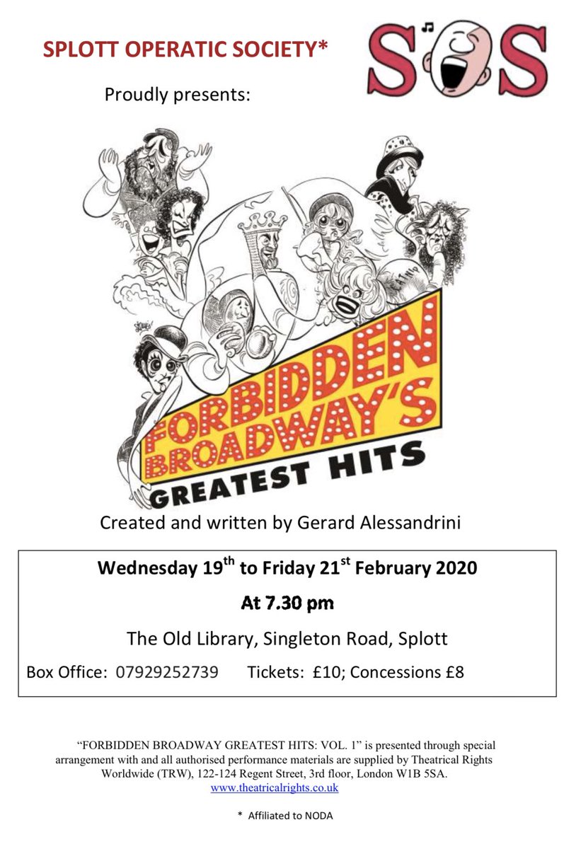SplottOperatic's tweet image. Get your tickets now!!!! This long running off-Broadway revue promises to be a funny, loving and endlessly entertaining tribute to some of musical theatres greatest names! Come and join the fun! #tickets #splott #roath #cardiff #whatsoncardiff #musicaltheatre #amdram